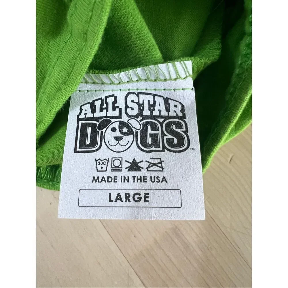 All Star Dogs Green T-Shirt Size L (28-42 Lbs. 20-26”Seattle Sounders FC Soccer